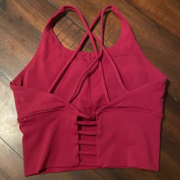 Crisscross Back Red Sports Bra - Picture 2 of 3